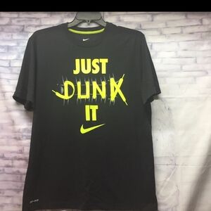 Nike Men's Black Tee with Vibrant Yellow Graphic